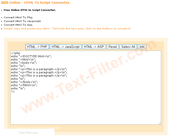 Html To Php Converter Software
