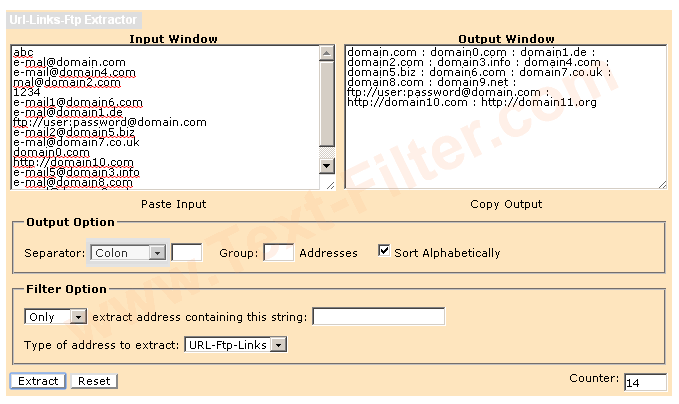 email extractor online from url